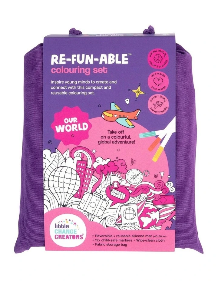 Reusable Silicone Colouring Set - Our World image 4