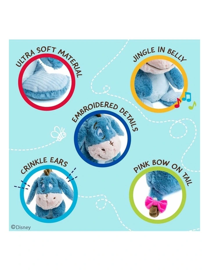 Winnie the Pooh - Eeyore, Soft Toy Plush, Blue, 30cm H, 1 year image 5