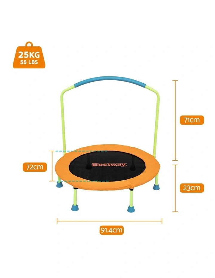 Bestway 36inch Kids Trampoline Foldable Rebounder Fitness for Ages 3 Orange image 2