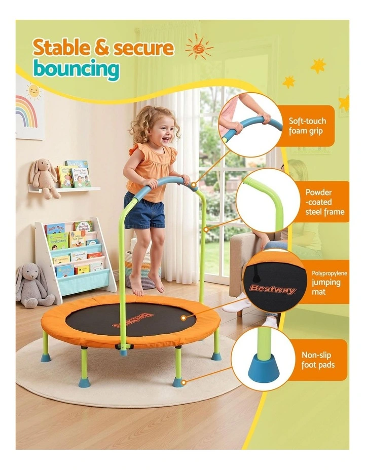 Bestway 36inch Kids Trampoline Foldable Rebounder Fitness for Ages 3 Orange image 4