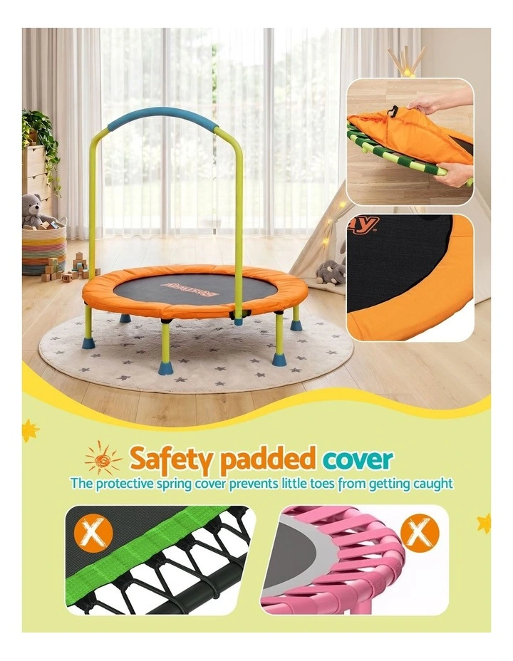 Bestway 36inch Kids Trampoline Foldable Rebounder Fitness for Ages 3 Orange image 5