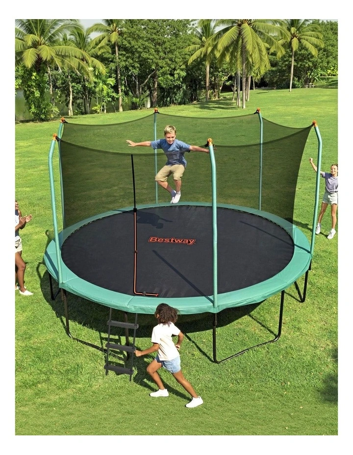 Bestway 14ft Trampoline Kids Rebounder Safety Net Enclosure Outdoor Fitness 4.27m for Ages 6  image 6