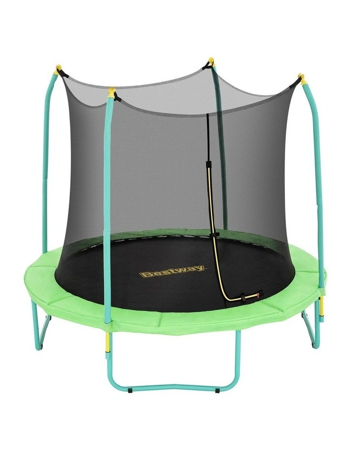 Bestway 8ft Trampoline Kids Rebounder Safety Net Enclosure Outdoor Fitness 2.44m for Ages 6 image 1