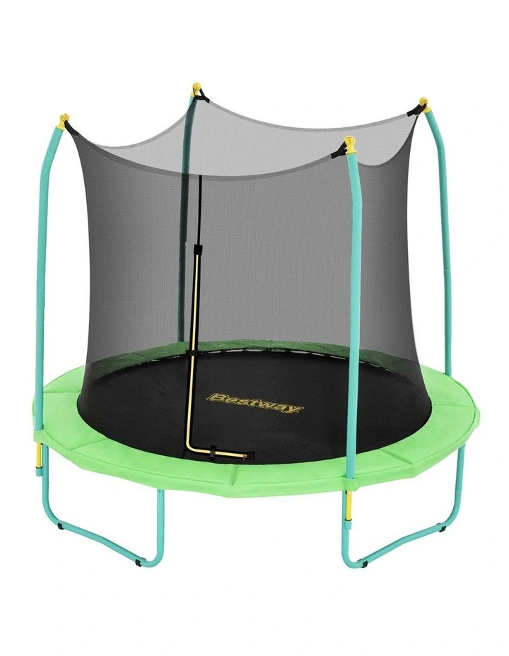 Bestway 8ft Trampoline Kids Rebounder Safety Net Enclosure Outdoor Fitness 2.44m for Ages 6 image 3