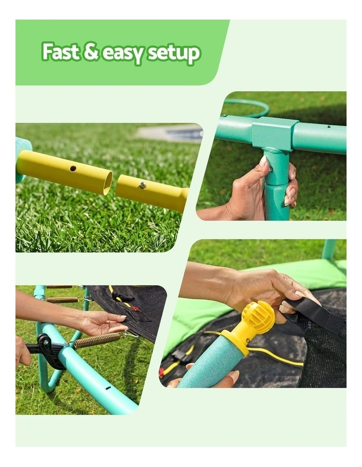 Bestway 8ft Trampoline Kids Rebounder Safety Net Enclosure Outdoor Fitness 2.44m for Ages 6 image 5