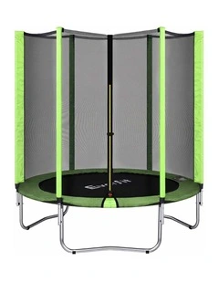 Everfit 6FT Kids Trampoline Round Rebounder with Enclosure Net Green