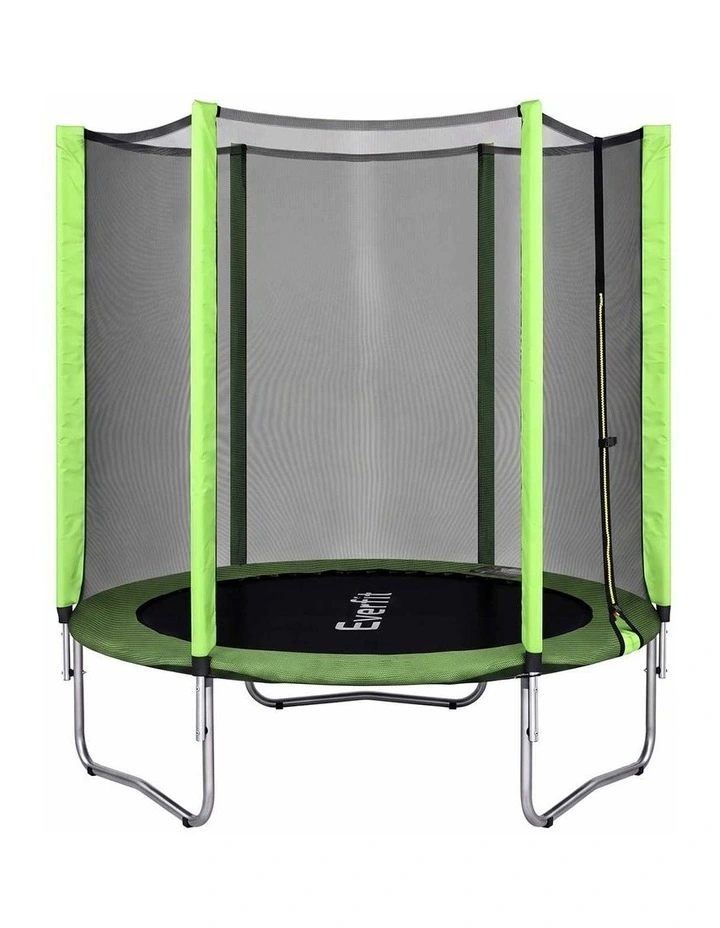 Everfit 6FT Kids Trampoline Round Rebounder with Enclosure Net Green image 3