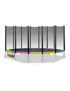 Kahuna Blizzard 16 ft Trampoline Round Outdoor Pad Mat Net Rainbow
