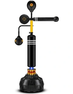 Powertrain 5-in-1 Freestanding Boxing Trainer Reflex Punching Bag with 360 Sparring Bar Speed Balls