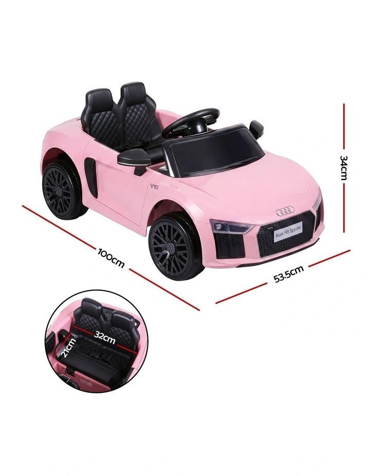 Ride On Car Licensed Audi R8 12V Electric Car for Kids Battery Pink image 2