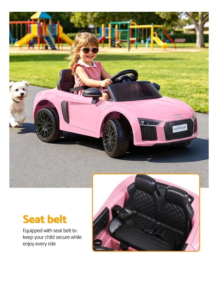 Ride On Car Licensed Audi R8 12V Electric Car for Kids Battery Pink image 6