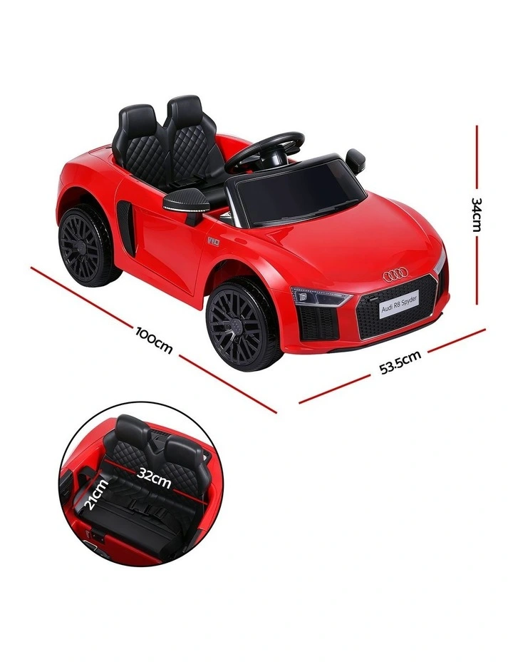 Ride On Car Licensed Audi R8 12V Electric Car for Kids Battery Red image 2