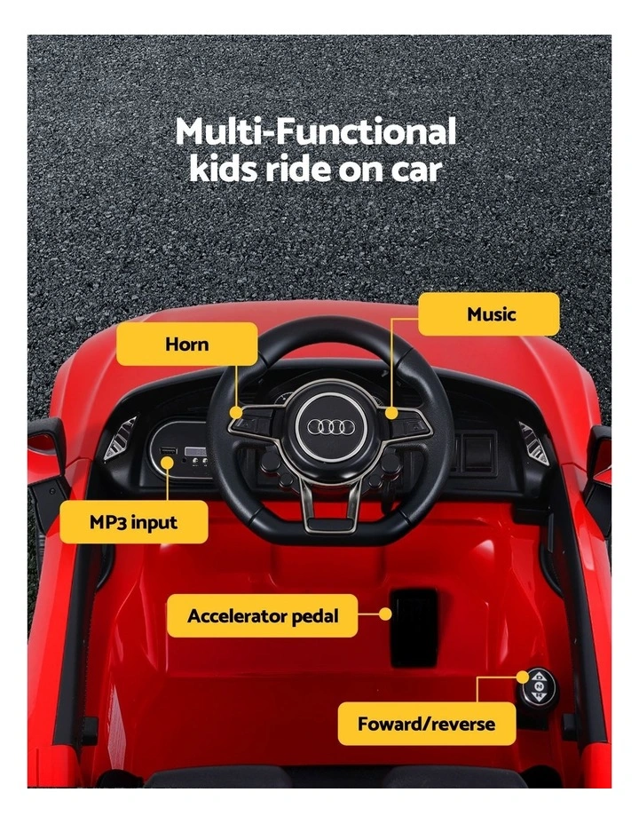 Ride On Car Licensed Audi R8 12V Electric Car for Kids Battery Red image 5