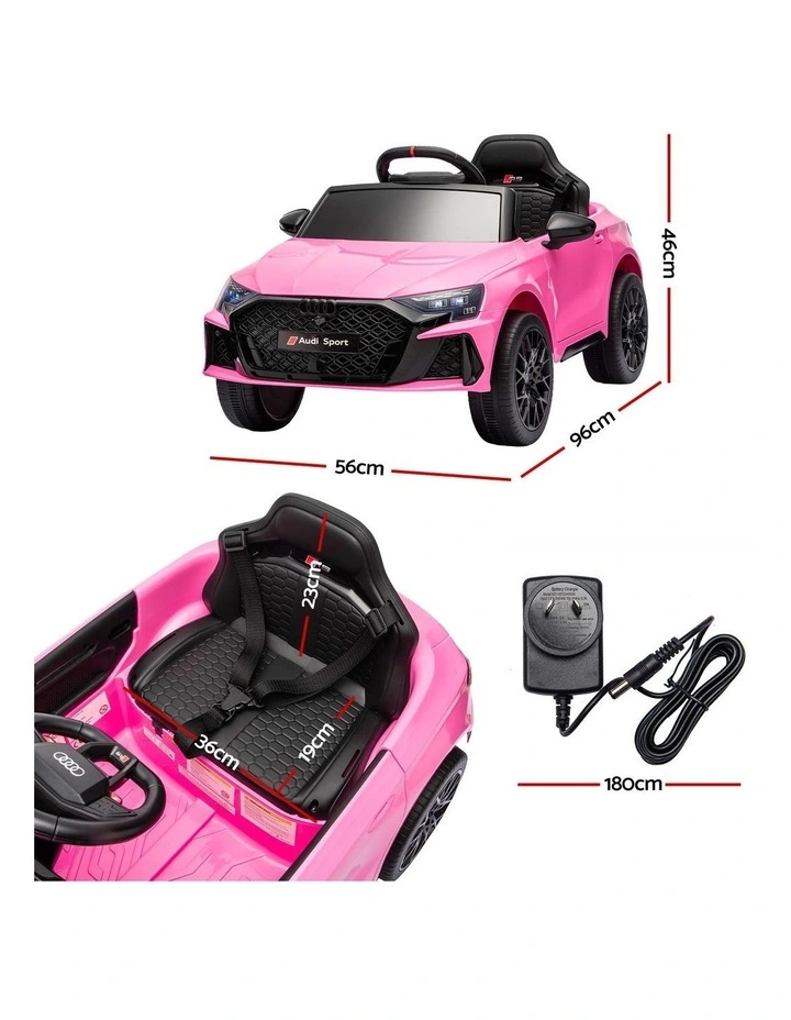 Ride On Car Licensed Audi RS3 Car for Kids 12V Remote Control Pink image 2