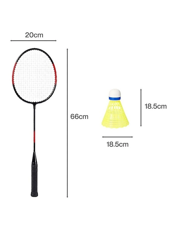 Centra Badminton Set 4 Rackets 6 Shuttles Nylon Aluminium Black Red Blue image 3