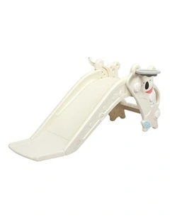 BoPeep Kids Slide Toddler Climber with Hoop Ring Toss for Indoor Outdoor White