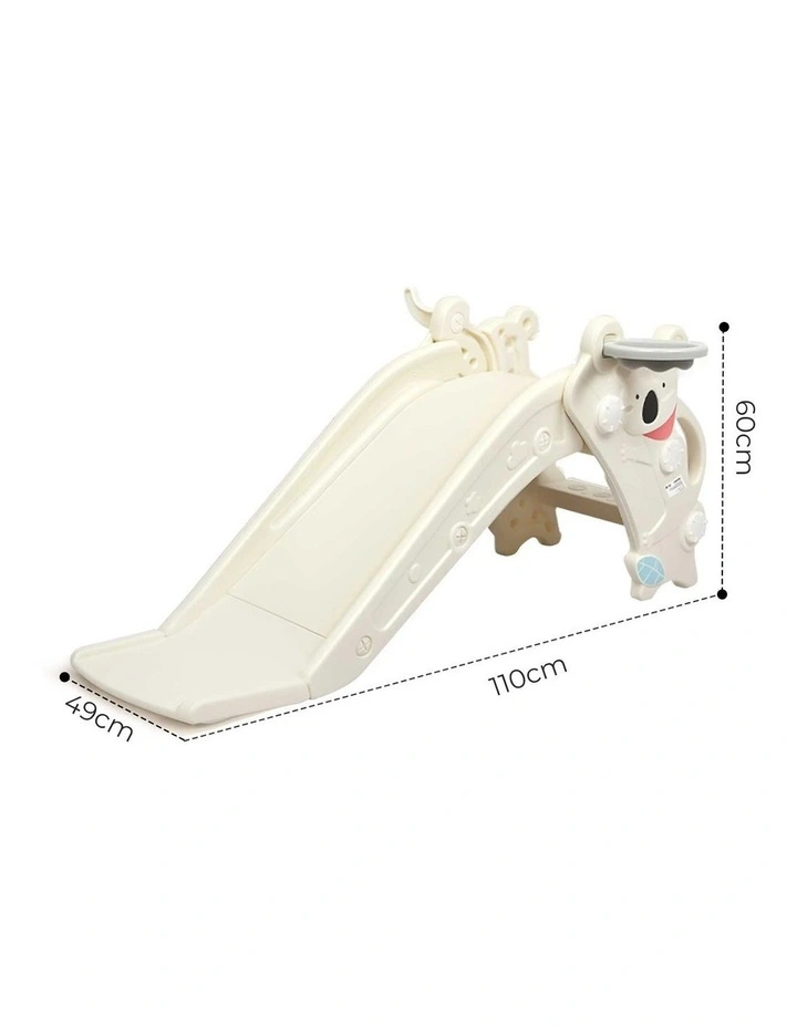 BoPeep Kids Slide Toddler Climber with Hoop Ring Toss for Indoor Outdoor White image 2