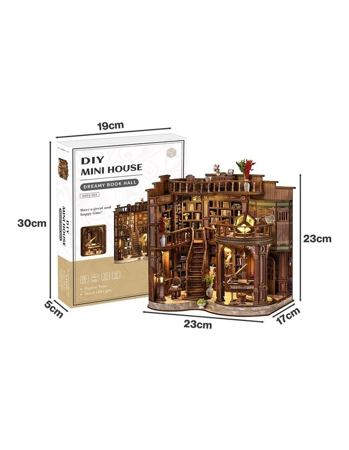 Bo Peep Book Nook Kit DIY Vintage Library with Warm LED 3D Wooden Puzzle Walnut image 2