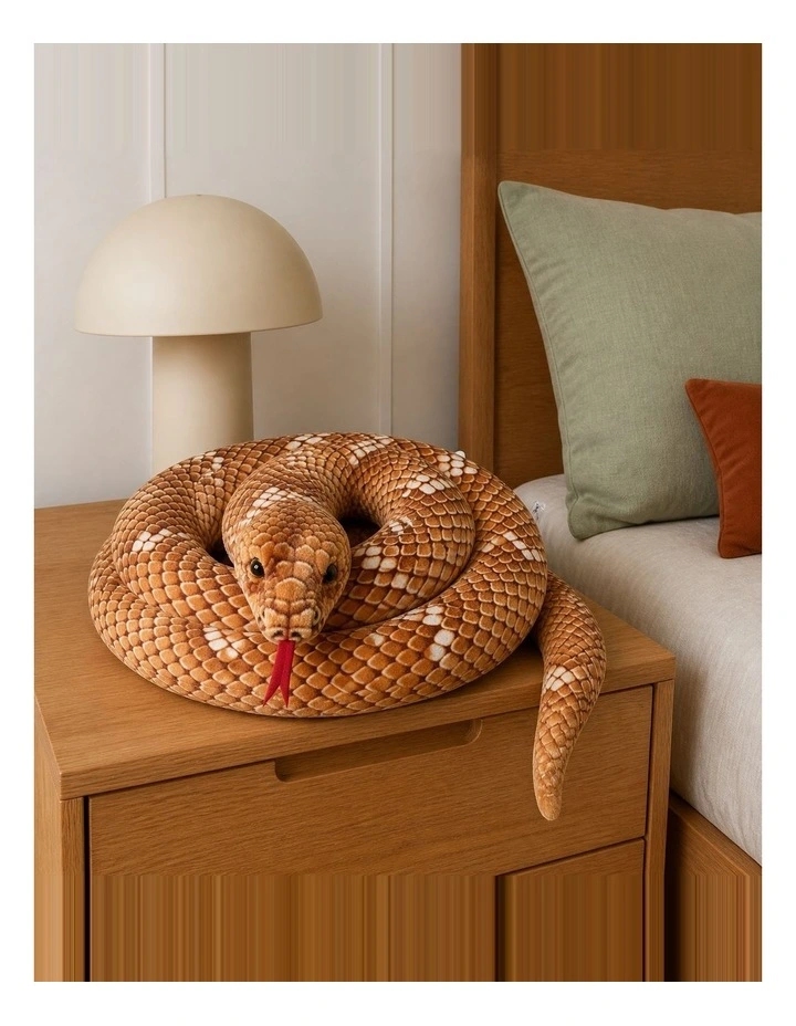 Brown Python Plush Toy 300cm Long Soft Stuffed Snake Decorative Animal Toy image 5