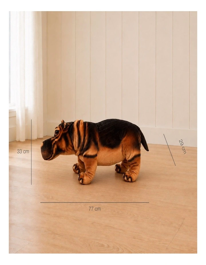 Standing Hippo Plush Toy 77cm Soft Stuffed Animal Decorative Toy image 2