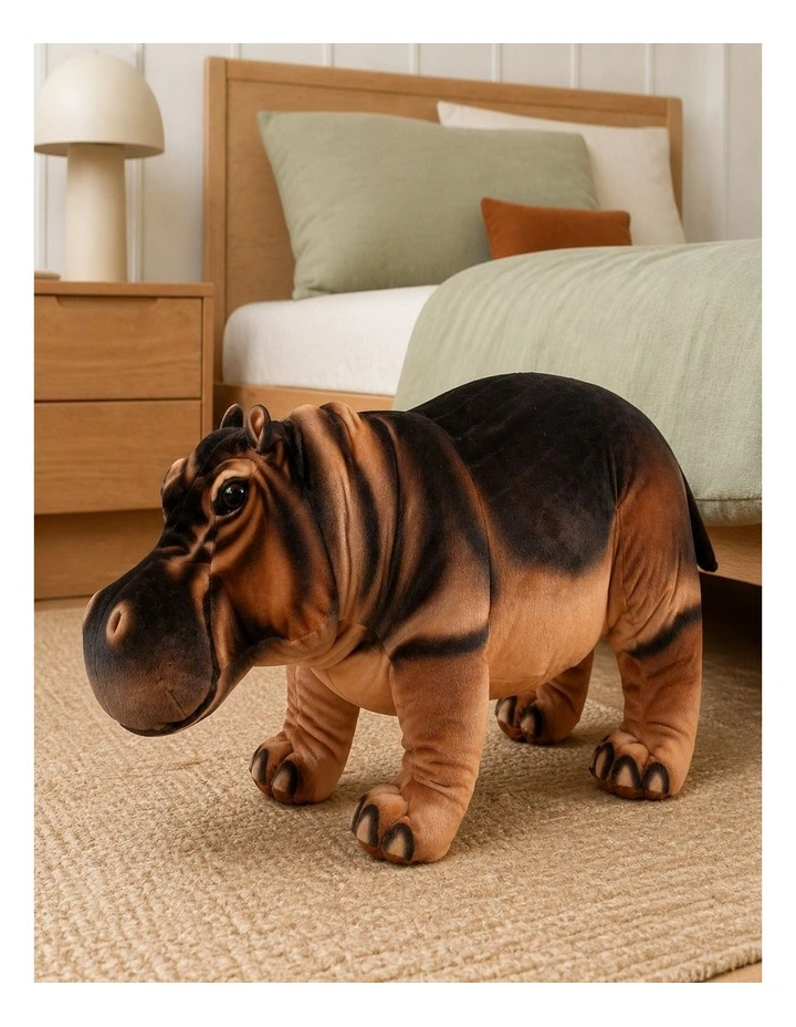 Standing Hippo Plush Toy 77cm Soft Stuffed Animal Decorative Toy image 3