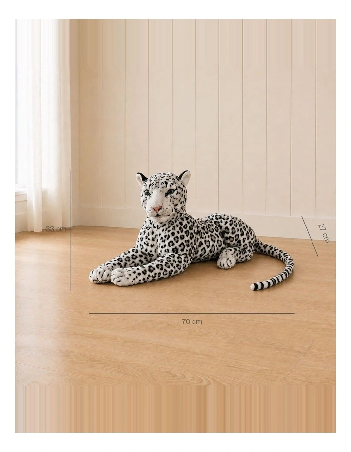 Lying Snow Leopard Plush Toy 70cm Soft Stuffed Animal Decorative Toy image 2