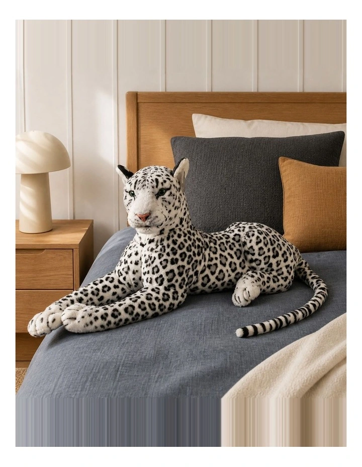 Lying Snow Leopard Plush Toy 70cm Soft Stuffed Animal Decorative Toy image 3