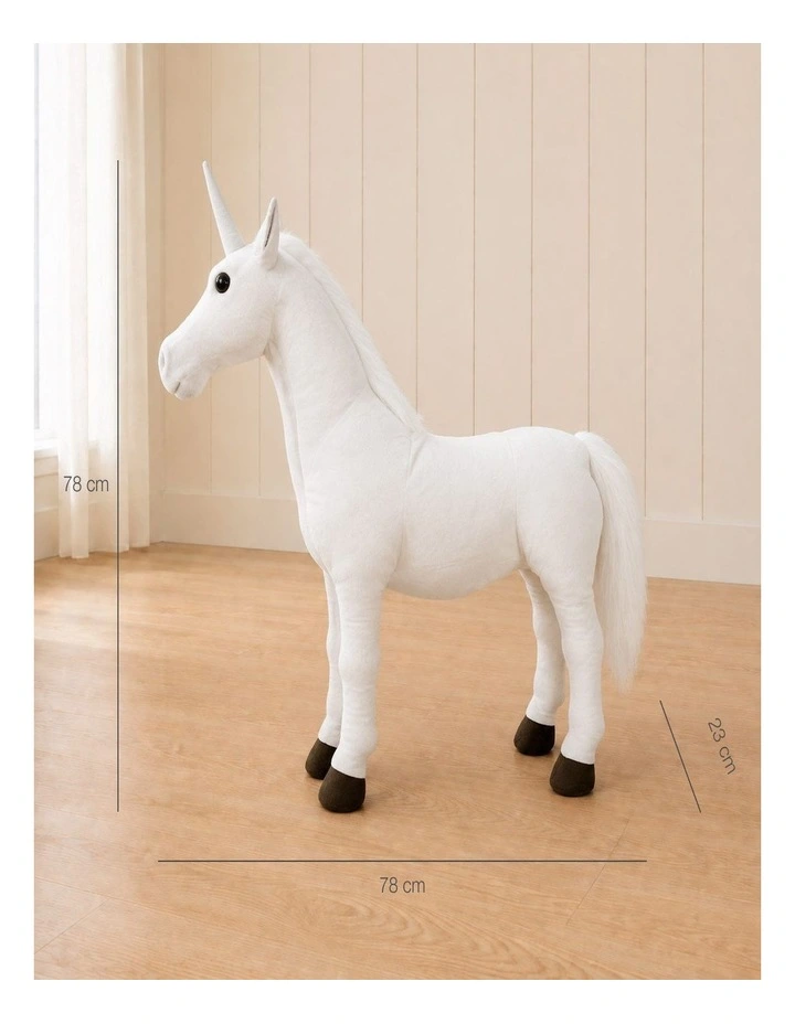Standing Unicorn Plush Toy 78cm Soft Stuffed Animal Decorative Toy image 3