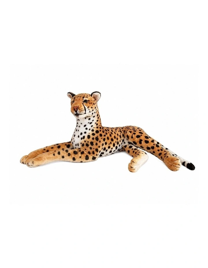 Side Lying Cheetah Plush Toy 69cm Soft Stuffed Animal Decorative Toy image 1