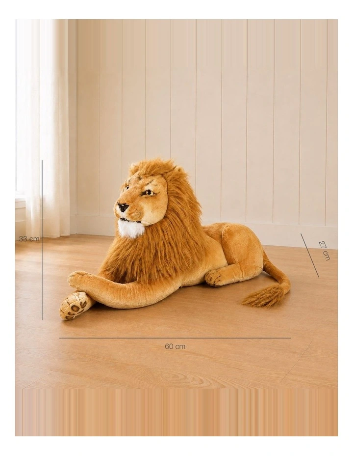Lying Lion Plush Toy 60cm Soft Stuffed Animal Decorative Toy image 2