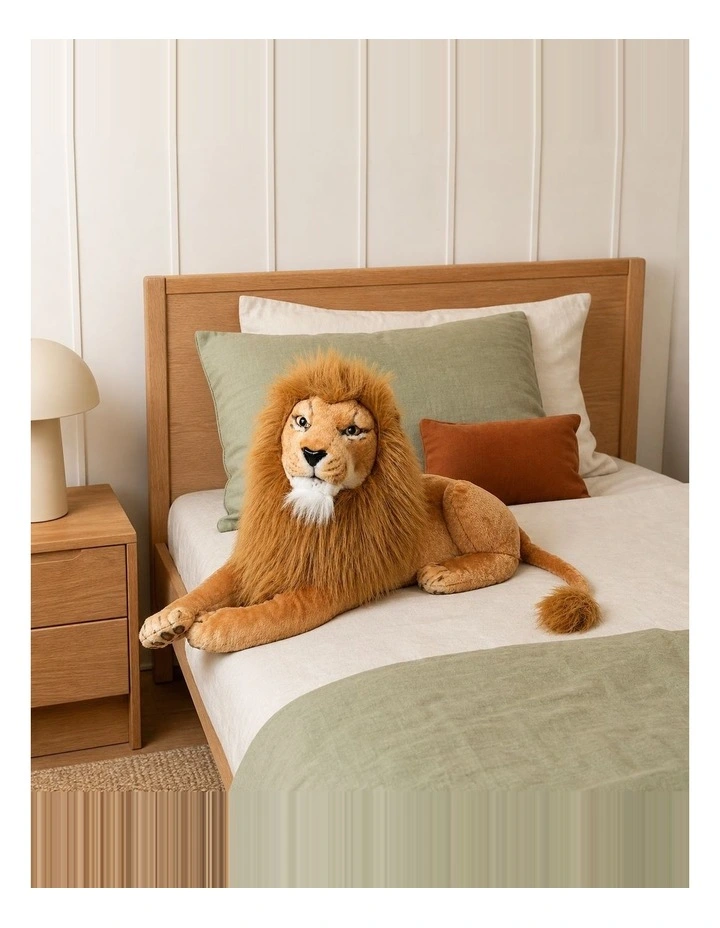 Lying Lion Plush Toy 60cm Soft Stuffed Animal Decorative Toy image 3