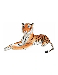 Lying Brown Tiger Plush Toy 115cm Soft Stuffed Animal Decorative Toy