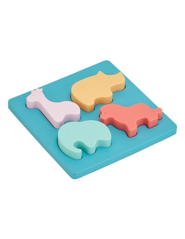 Annabel Trends Silicone Puzzle Play Toy Teether Land Animals Baby 12x4.5cm image 1