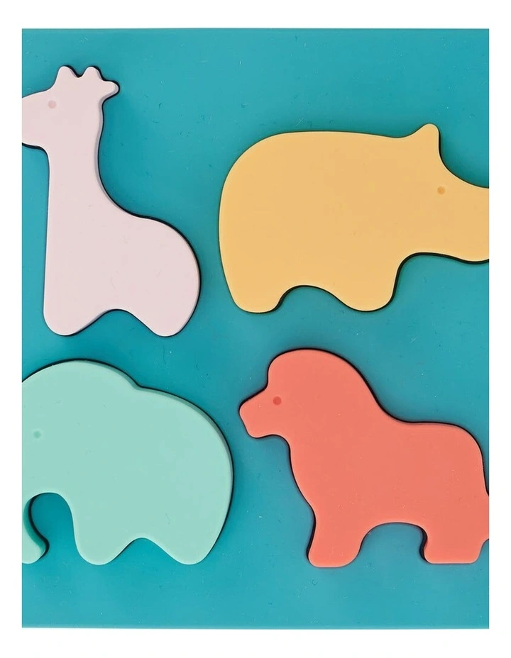 Annabel Trends Silicone Puzzle Play Toy Teether Land Animals Baby 12x4.5cm image 3