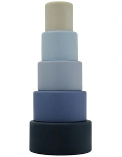 Annabel Trends Silicone Stacking Cup Baby Toddler Toy Blue Colour 22cm