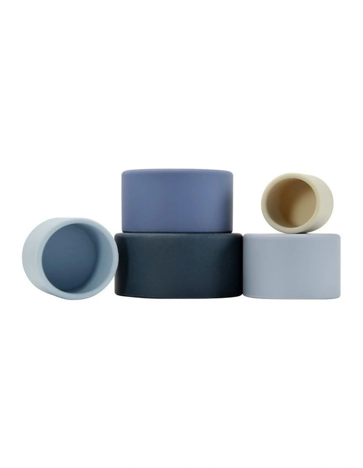 Annabel Trends Silicone Stacking Cup Baby Toddler Toy Blue Colour 22cm image 3
