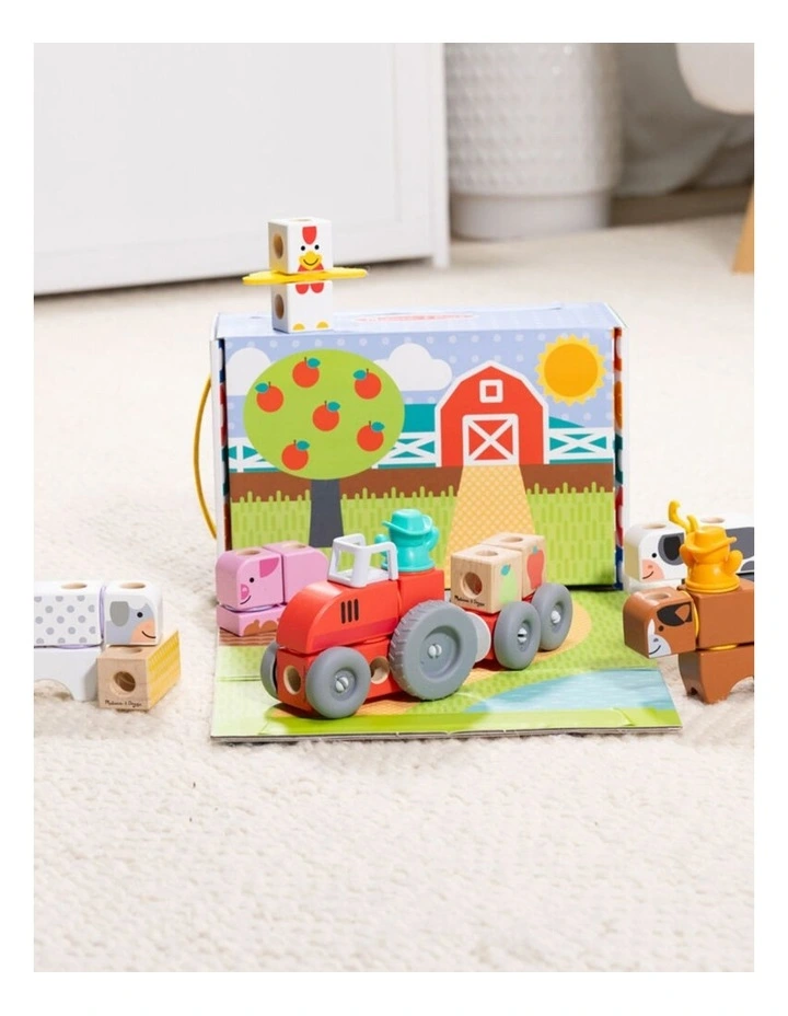 56pc Melissa & Doug Blockables Farm Wooden Blocks Kids Toy Set 2y image 4