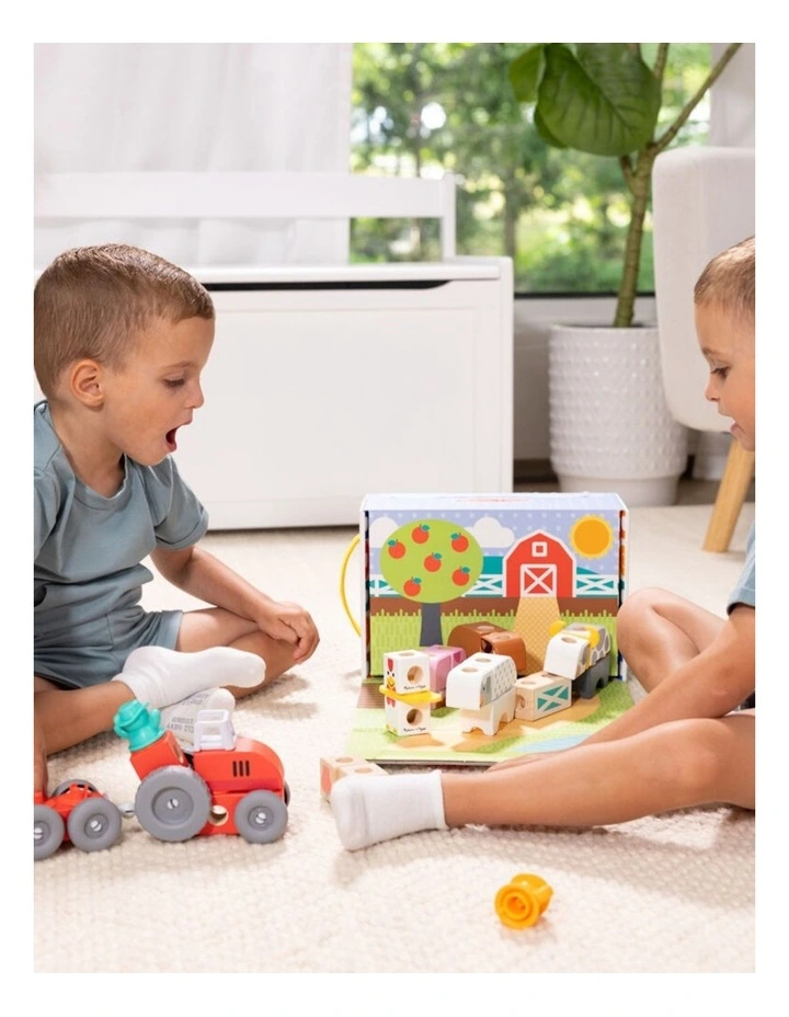 56pc Melissa & Doug Blockables Farm Wooden Blocks Kids Toy Set 2y image 7
