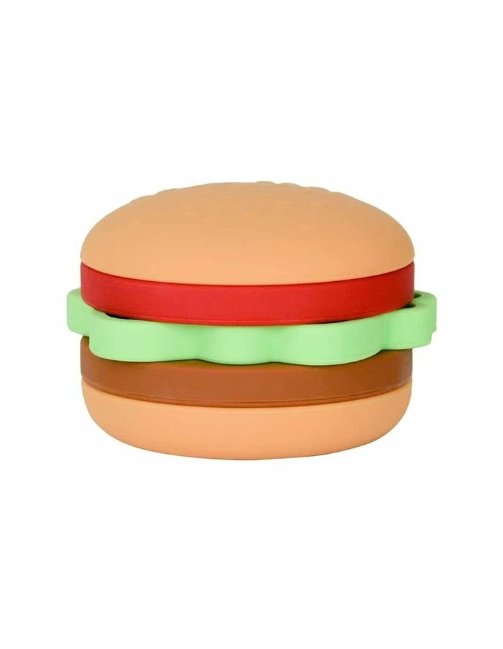 Annabel Trends Silicone Baby Stackable Play Toy Hamburger Shape 8x5.5cm image 1