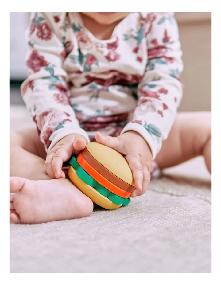 Annabel Trends Silicone Baby Stackable Play Toy Hamburger Shape 8x5.5cm image 4