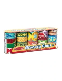 Melissa and Doug Grocery Cans Kids Toy Pretend Pantry 3y Plus Set for Imaginative Play