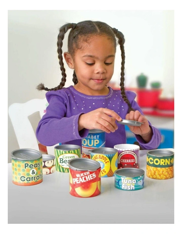 Melissa and Doug Grocery Cans Kids Toy Pretend Pantry 3y Plus Set for Imaginative Play image 2