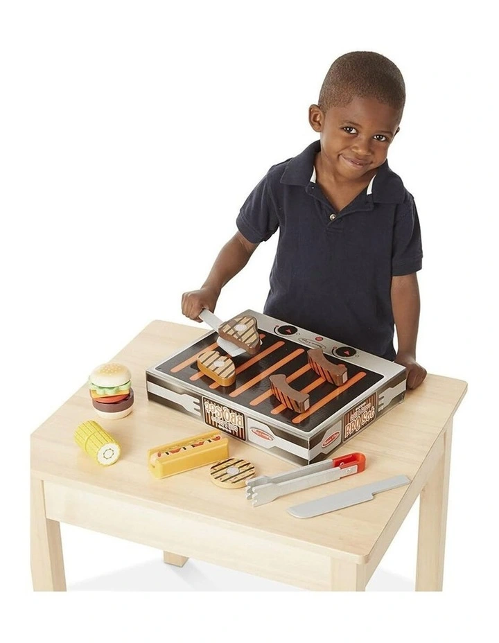Melissa & Doug Grill & Serve BBQ Wooden Kids Pretend Kitchen Play Set 3y image 2