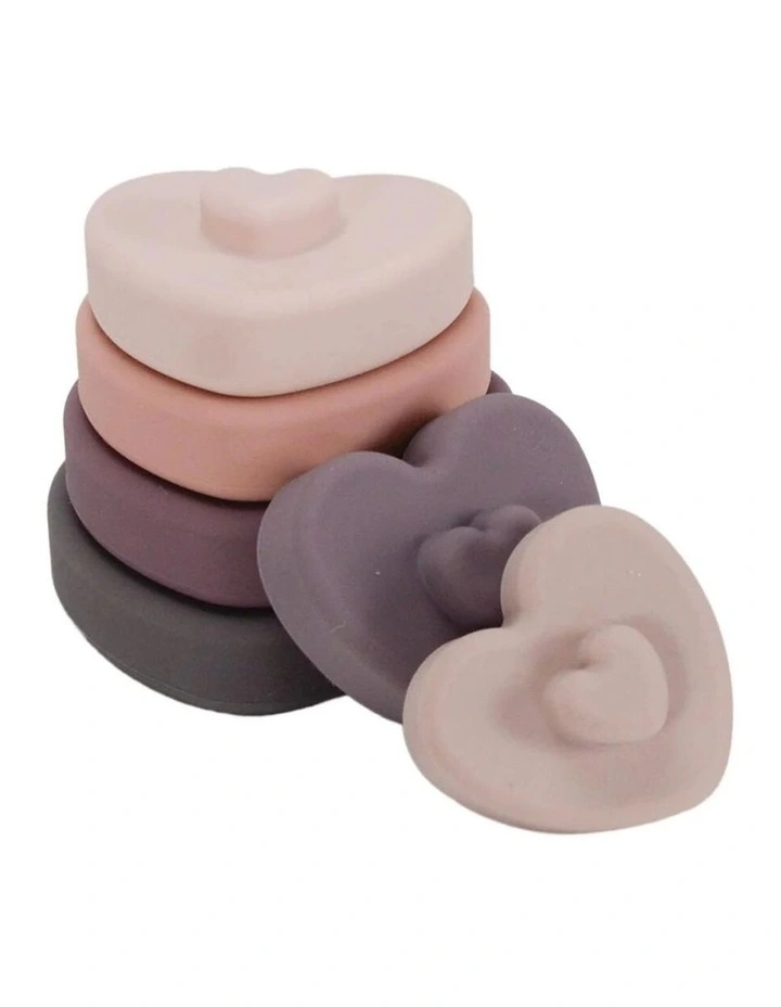 Annabel Trends Silicone Baby Stackable Play Toy Heart Shape 13x9.5cm image 1