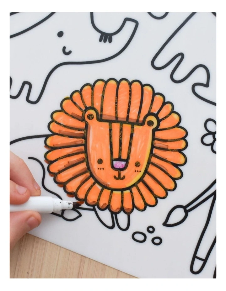 Koala Dream Reusable Silicone Drawing Mat Jungle Animals 3Y  image 2