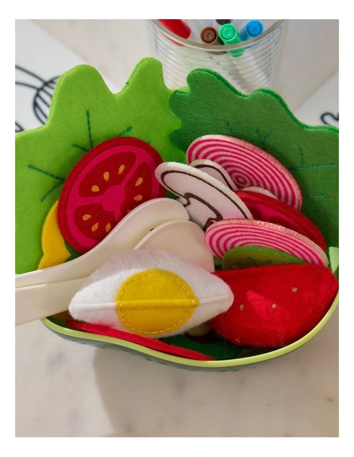 22pc Annabel Trends Fabric Play Kit Kids Toy Pretend Salad Bowl 3y image 2