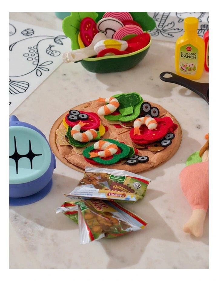 41pc Annabel Trends Fabric Play Kit Kids Toy Pretend Pizza 3y image 6