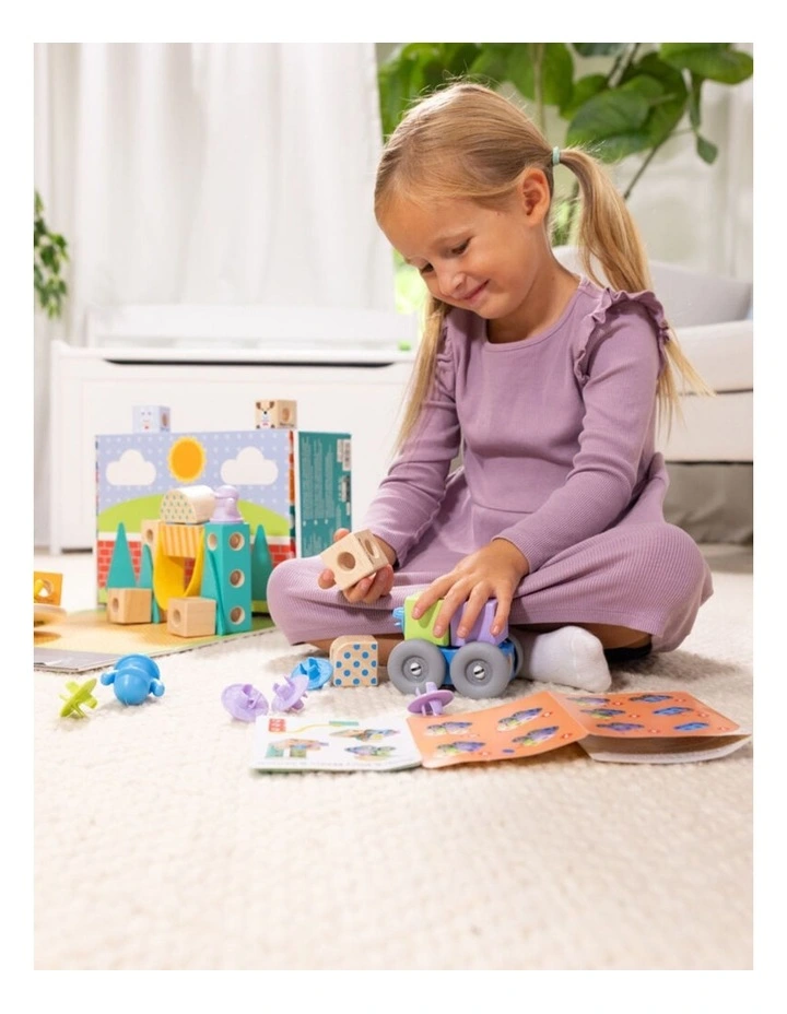 73pc Melissa & Doug Blockables Town Wooden Blocks Kids Toy Play Set 2y image 4