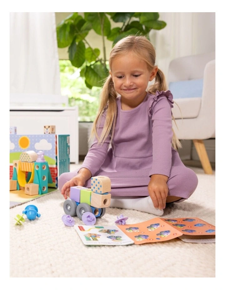 73pc Melissa & Doug Blockables Town Wooden Blocks Kids Toy Play Set 2y image 6