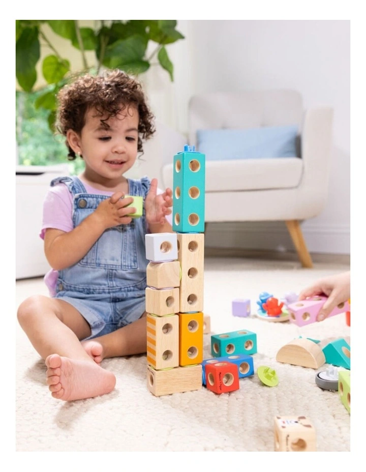 73pc Melissa & Doug Blockables Town Wooden Blocks Kids Toy Play Set 2y image 7
